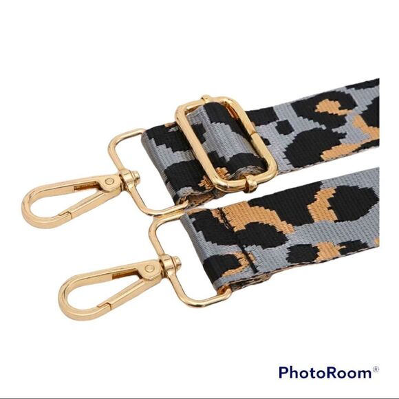 Colorblock Stripe & Leopard Pattern Bag Straps Bundle Of 2 - Picture 3 of 6